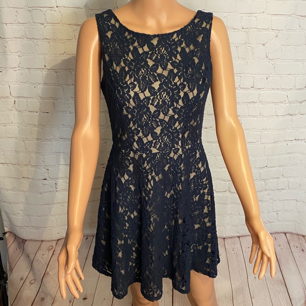 Speechless blue and nude lace dress size 5